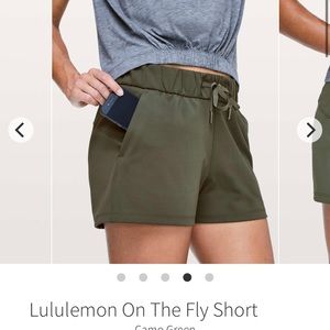 Lululemon On the Fly Short - Camo Green